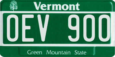 VT license plate OEV900