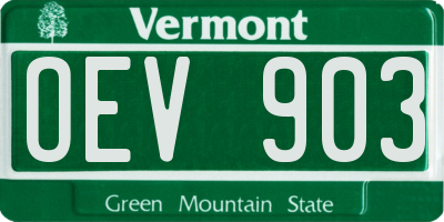 VT license plate OEV903