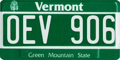VT license plate OEV906