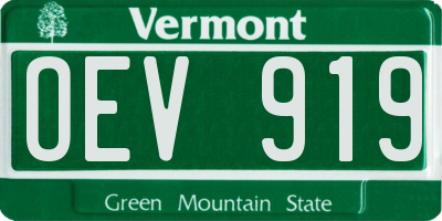 VT license plate OEV919