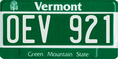 VT license plate OEV921