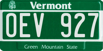VT license plate OEV927