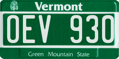 VT license plate OEV930