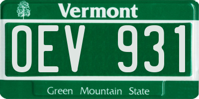 VT license plate OEV931