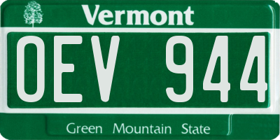 VT license plate OEV944