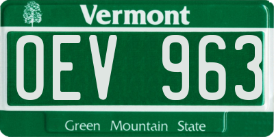 VT license plate OEV963