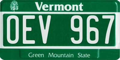 VT license plate OEV967