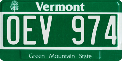 VT license plate OEV974
