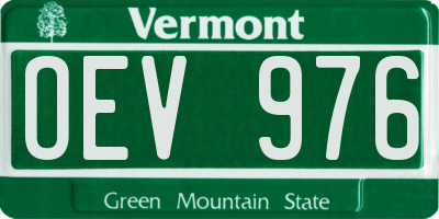VT license plate OEV976