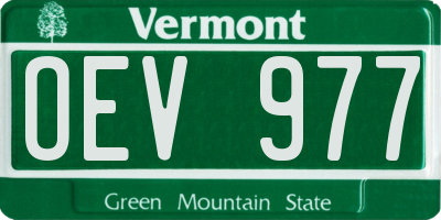 VT license plate OEV977