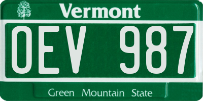 VT license plate OEV987