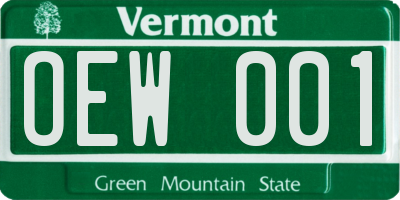 VT license plate OEW001