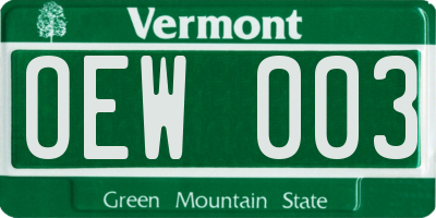 VT license plate OEW003