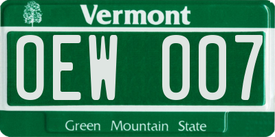 VT license plate OEW007