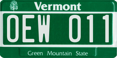 VT license plate OEW011
