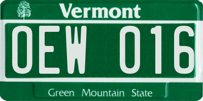 VT license plate OEW016