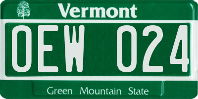 VT license plate OEW024