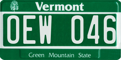 VT license plate OEW046