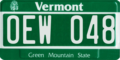 VT license plate OEW048