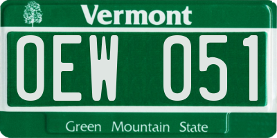 VT license plate OEW051