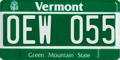VT license plate OEW055