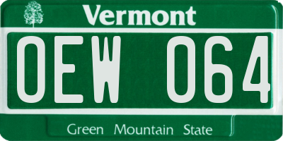 VT license plate OEW064