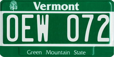 VT license plate OEW072