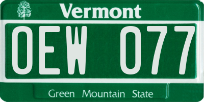 VT license plate OEW077