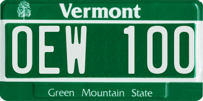 VT license plate OEW100