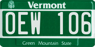 VT license plate OEW106