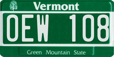 VT license plate OEW108