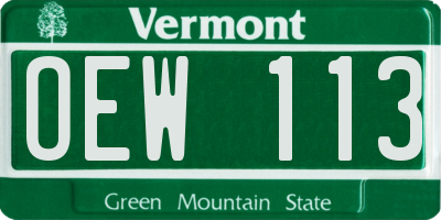 VT license plate OEW113
