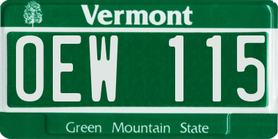 VT license plate OEW115