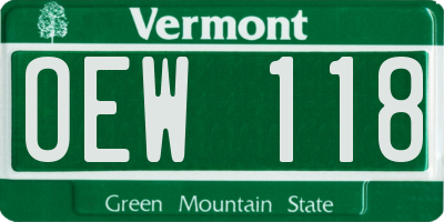 VT license plate OEW118