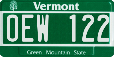 VT license plate OEW122