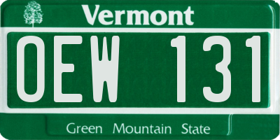 VT license plate OEW131