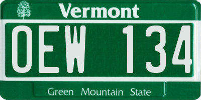 VT license plate OEW134