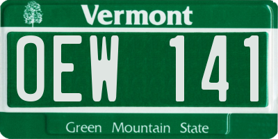 VT license plate OEW141