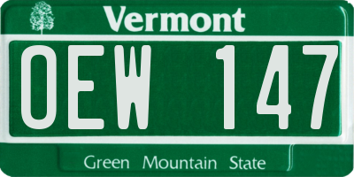 VT license plate OEW147