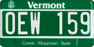 VT license plate OEW159