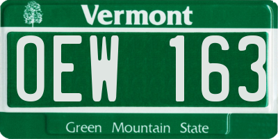 VT license plate OEW163