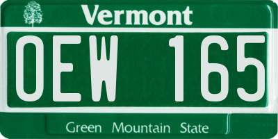VT license plate OEW165