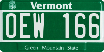 VT license plate OEW166