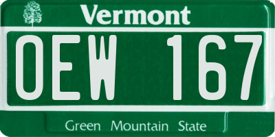VT license plate OEW167
