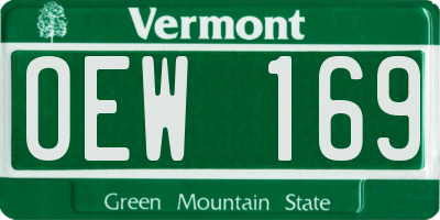 VT license plate OEW169
