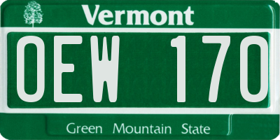 VT license plate OEW170