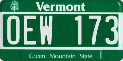 VT license plate OEW173