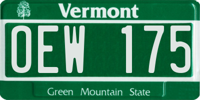 VT license plate OEW175
