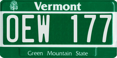 VT license plate OEW177