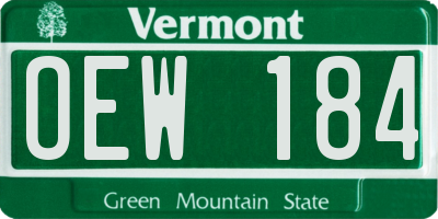 VT license plate OEW184